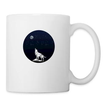 Heulender Wolf unter Sternenhimmel - Tasse - Weiß - Rechts