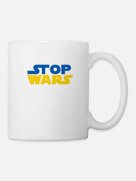 Star Stop Wars - Ich stehe an der Seite der Ukraine - Tasse - Weiß