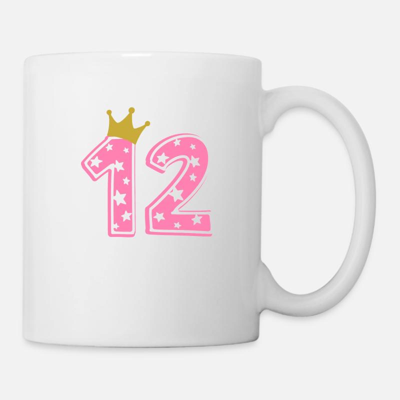 12 Krone 12. Geburtstag 12 Jahre - Tasse - Weiß