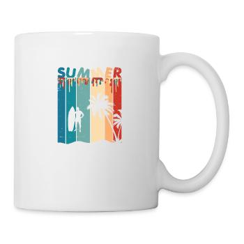 Summer Summer Palm Trees Surfing Retro Vintage - Mug - white - Right
