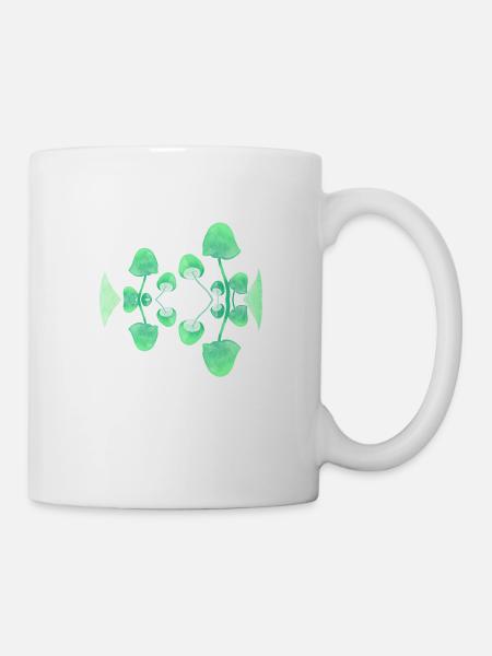Pilz Fluoreszierende Farbe Grüner Spiegel - Tasse - Weiß