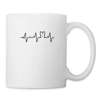 Happy Easter Rabbit Heartbeat Pulse - Mug - white - Right
