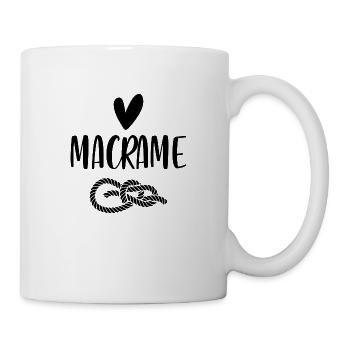 Macramé Art Boho Look Cadeau macramé Créatif - Mug blanc - blanc - Droite