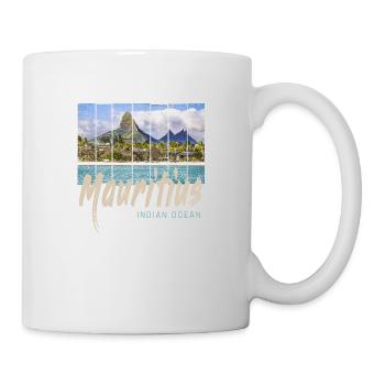 Mauritius Indischer Ozean Vintage Strand Souvenir - Tasse - Weiß - Rechts