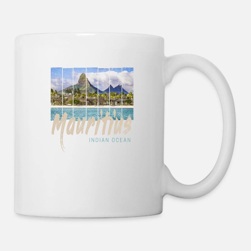 Mauritius Indischer Ozean Vintage Strand Souvenir - Tasse - Weiß