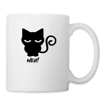 Chat d’Halloween Meh! Doux chat noir - Mug blanc - blanc - Droite