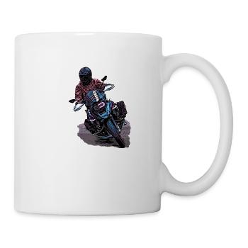 GS Fahrer Schräglage rot - Tasse - Weiß - Rechts