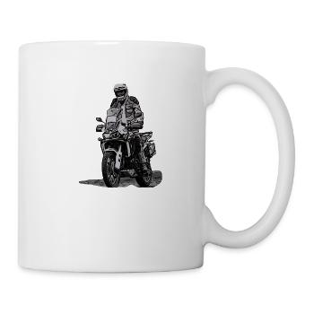 Adventure Biker - stehender Fahrer - Tasse - Weiß - Rechts
