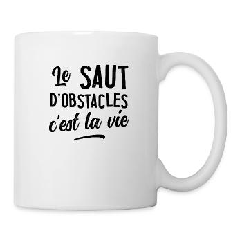 Le saut d'obstacle c'est la vie cadeau humour cso - Mug blanc - blanc - Droite