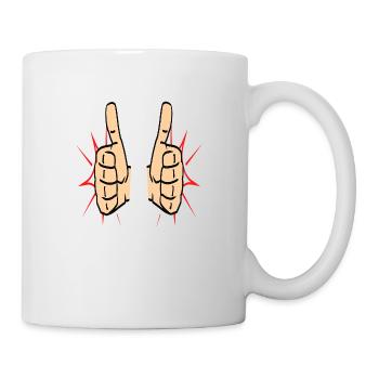 Pouce levé Pouce levé Bravo Éloge - Mug blanc - blanc - Droite