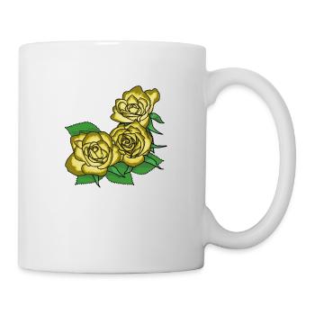 Roses jaunes - Mug blanc - blanc - Droite