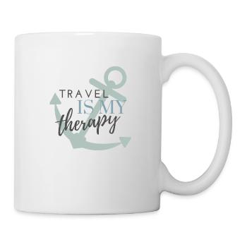 Travel is my therapy - Reisen ist meine Therapie - Tasse - Weiß - Rechts