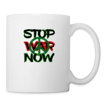 Arrêtez la guerre maintenant - Mug blanc - blanc - Droite