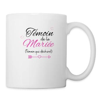 témoin de la mariée-tshirt assorti - Mug blanc - blanc - Droite