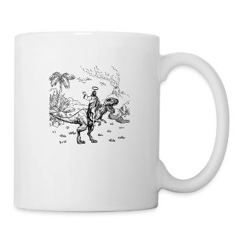 JÉSUS CHEVAUCHANT UN DINOSAURE - Mug blanc - blanc - Droite