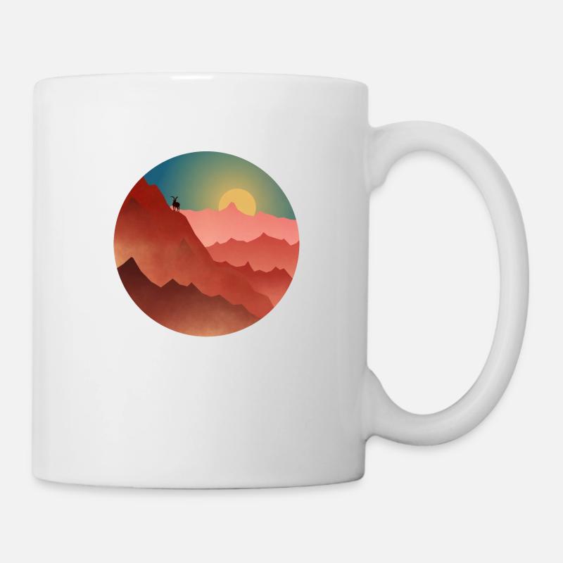 Ziege auf einem Berg - Tasse - Weiß