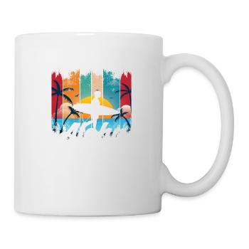 Aloha Sommer Palmen Urlaub Surfen Retro Vintage - Tasse - Weiß - Rechts
