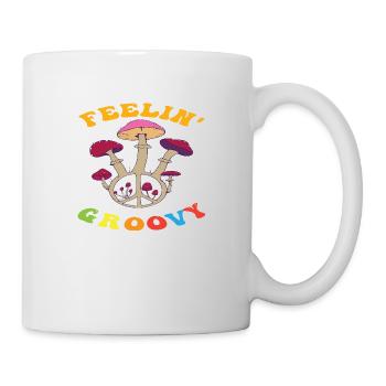 Feelin Groovy Peace Frieden Freiheit Hippie - Tasse - Weiß - Rechts