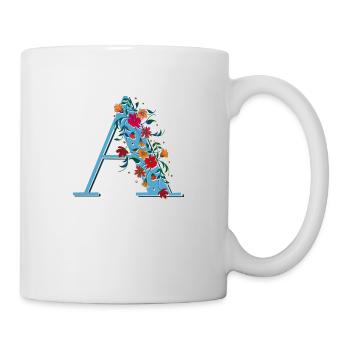 Letter A with flowers ornament - Mug - white - Right