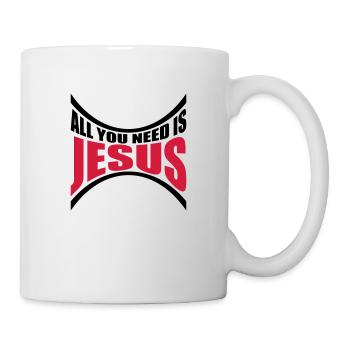 Need Jesus Gebogen - Tasse - Weiß - Rechts