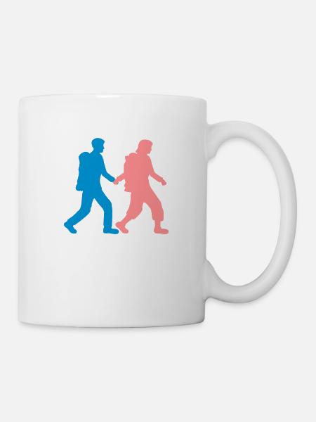 Paar geht wandern - Tasse - Weiß