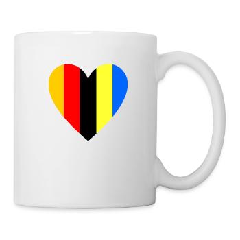 Ukraine and Germany flag in heart - Mug - white - Right