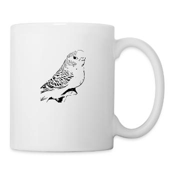 Perruche ondulée - Mug blanc - blanc - Droite