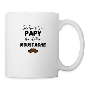 je suis un papy avec option moustache - Mug blanc - blanc - Droite