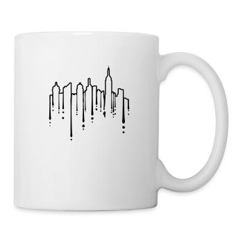 Silhouette Graffiti Skyscrapers - Mug - white - Right