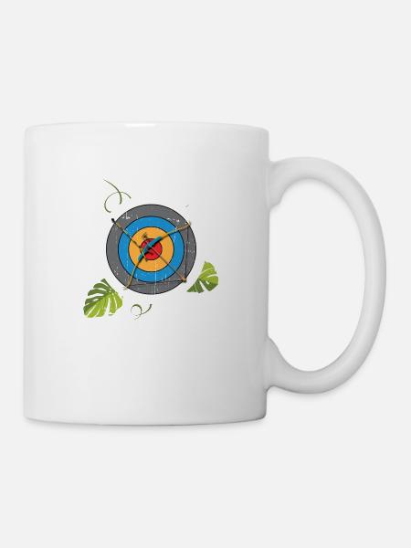 Bogenschützen Zielscheibe Recurve Bogen - Tasse - Weiß