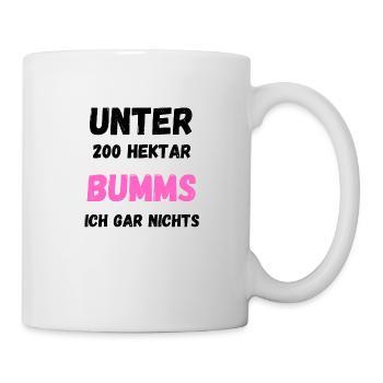 Unter 200 Hektar - Tasse - Weiß - Rechts