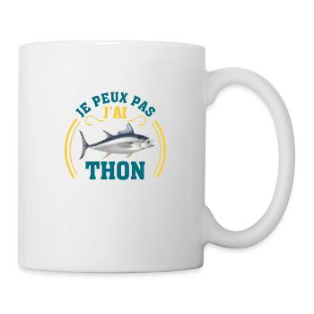 je peux pas j'ai thon drôles cadeau peche pêche - Mug blanc - blanc - Droite