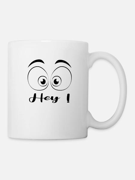 Hey! Augen Blick Comic - Tasse - Weiß
