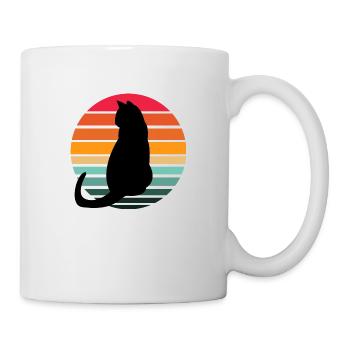 Katze Sunset - Tasse - Weiß - Rechts