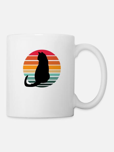 Katze Sunset - Tasse - Weiß