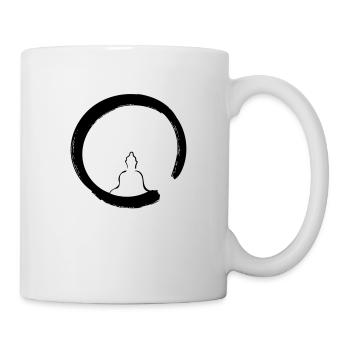 Buddha Enso Line Art - Minimalistisch - Tasse - Weiß - Rechts