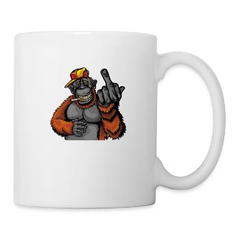 VALEEWEAR - Un singe occasionnel montre un doigt d’honneur - Mug blanc - blanc - Droite