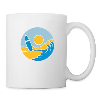 Kreis Strand Surfbrett - Tasse - Weiß - Rechts