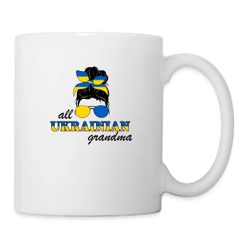 Ukrainians Grandma Babushka Grandma Ukraine Flag - Mug - white - Right