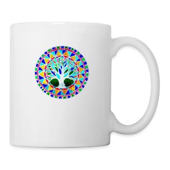 graphic tree pattern - Mug - white - Right