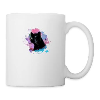 panther,gepard,leopard,schwarz,bunt,graffiti - Tasse - Weiß - Rechts