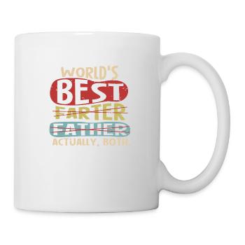 Worlds best Farter Father actually, both. - Tasse - Weiß - Rechts