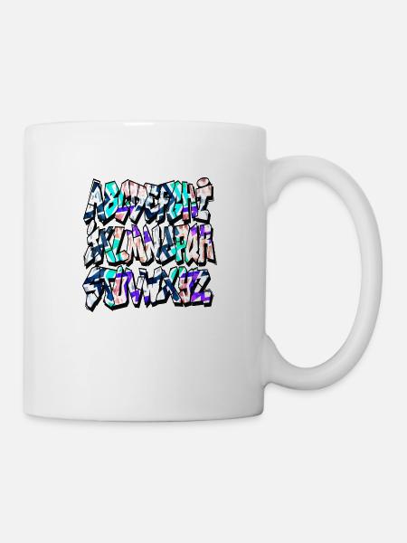 Graffiti-Alphabet - Tasse - Weiß