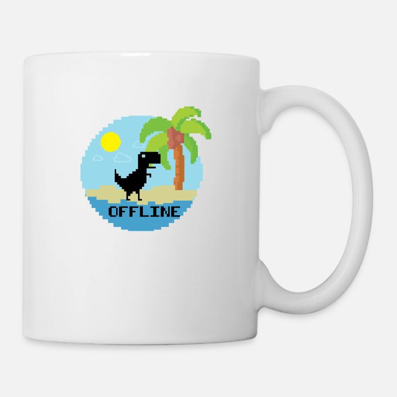 Funny offline Dinosaur vacation - Mug - white