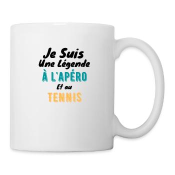 je suis une légende à l apéro et à la tennis - Mug blanc - blanc - Droite