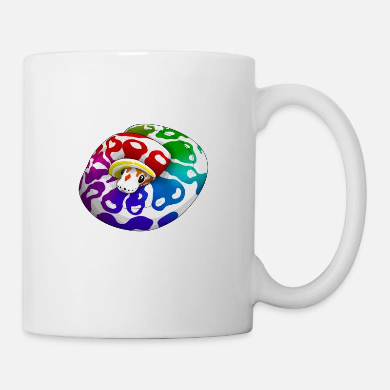 Bébé serpent avec arc-en-ciel - Mug blanc - blanc