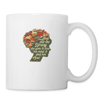 Und in die Bibliothek - Tasse - Weiß - Rechts