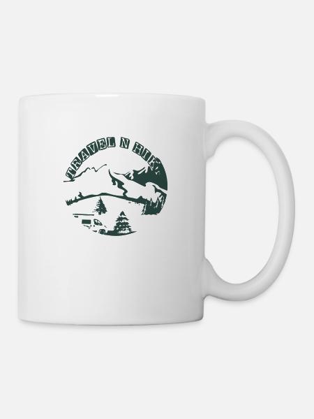 Travel N Hike Transparent - Tasse - Weiß