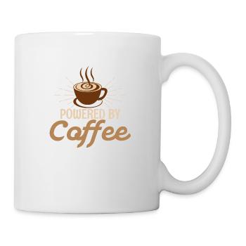 Powered By Coffee Caffeinated Morning Person - Tasse - Weiß - Rechts