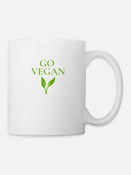 Go Vegan Veganer Vegan vegetarisch - Tasse - Weiß